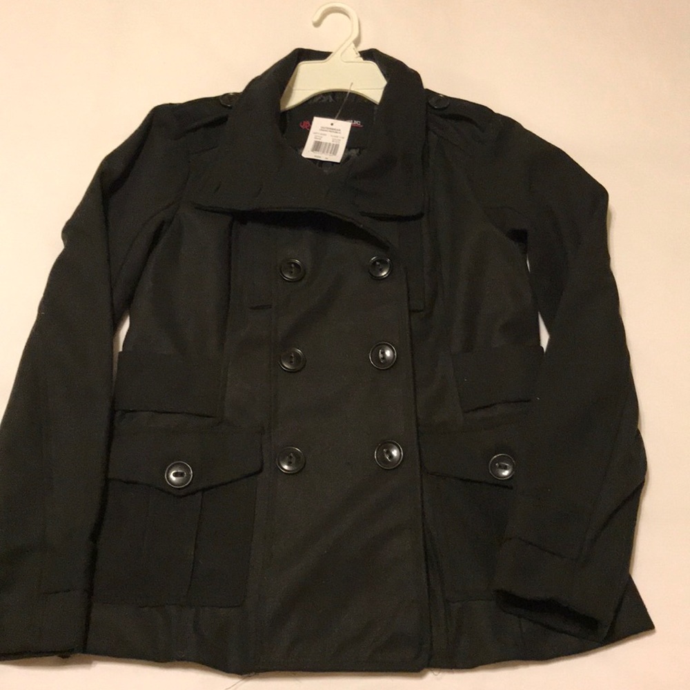 Women’s black pea coat. NWT Size M